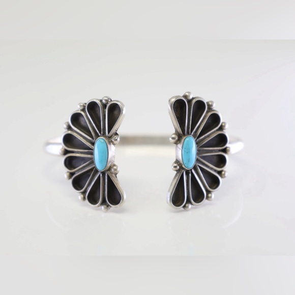 Native American Navajo Sterling Kingman Turquoise Bracelet Cuff - Picture 1 of 3